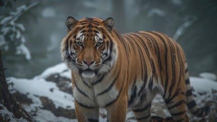 Obraz premium The Siberian tiger, a big wild feline