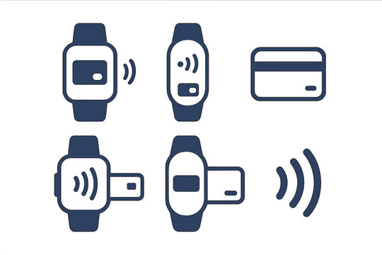 Multiple styles of wearable payment technology including smartwatches and contactless card design in modern digital transactions