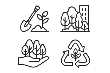 Nature conservation through planting trees and recycling in urban environments