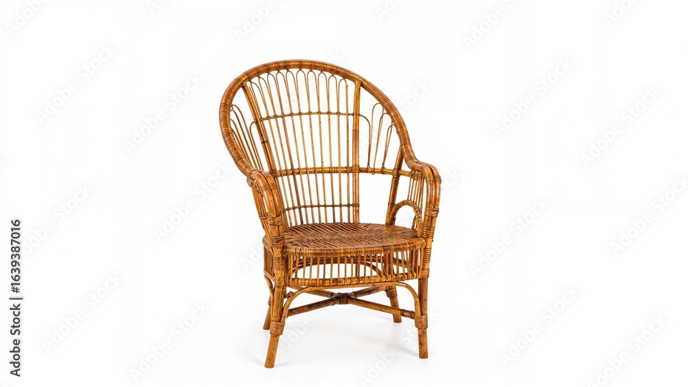Poster isolated bamboo seating with white background and clipping path