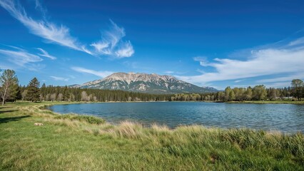 Obraz premium Mountain Lake in a Remote Region