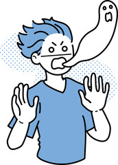 ショックを受けるリアクションの医師のイラスト