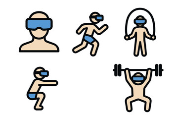 Virtual reality fitness activities showcase workout routines in immersive environments for enhanced engagement and motivation