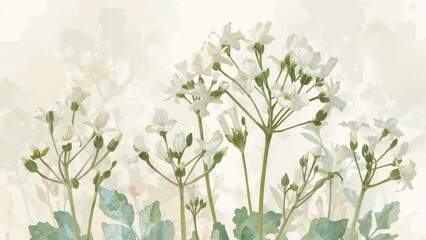 Floral abstract of white wildflowers in a summer setting