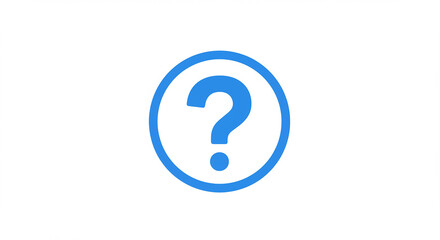 Blue Circle Question Mark Icon: FAQ Graphic