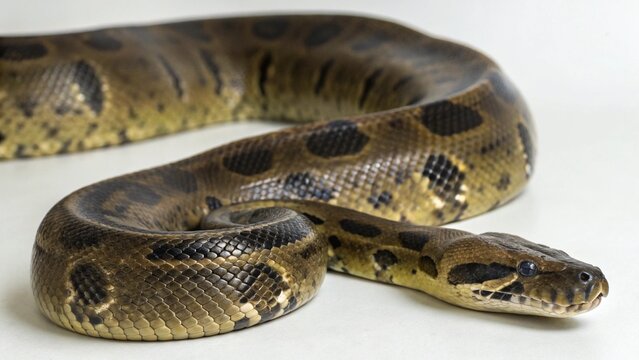 Indian python on studio background