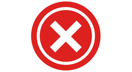 Red Circle Cross Symbol: Cancellation, Error, or No Entry Sign