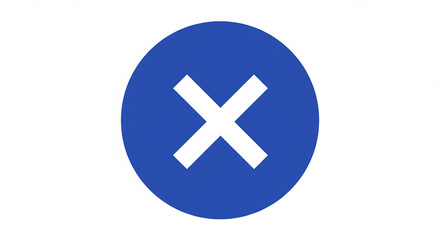 Cancel Button:  Blue Circle with White X