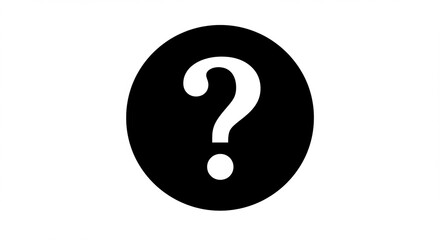 Black Circle Question Mark Icon: Uncertainty, Inquiry, Help Symbol