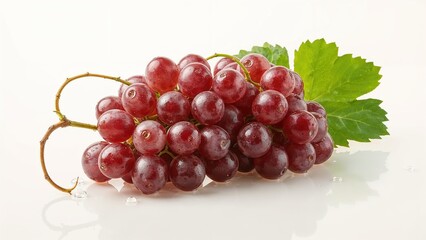 Fototapeta premium Lush grape bunches paired with a leaf