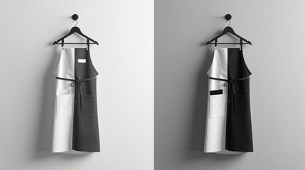 Modern Black and White Aprons Mockup for Professional Use