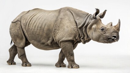 Fototapeta premium Indian Rhinoceros on studio background