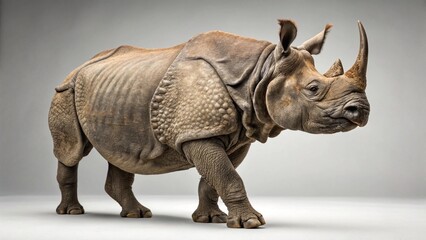 Fototapeta premium Indian Rhinoceros on studio background