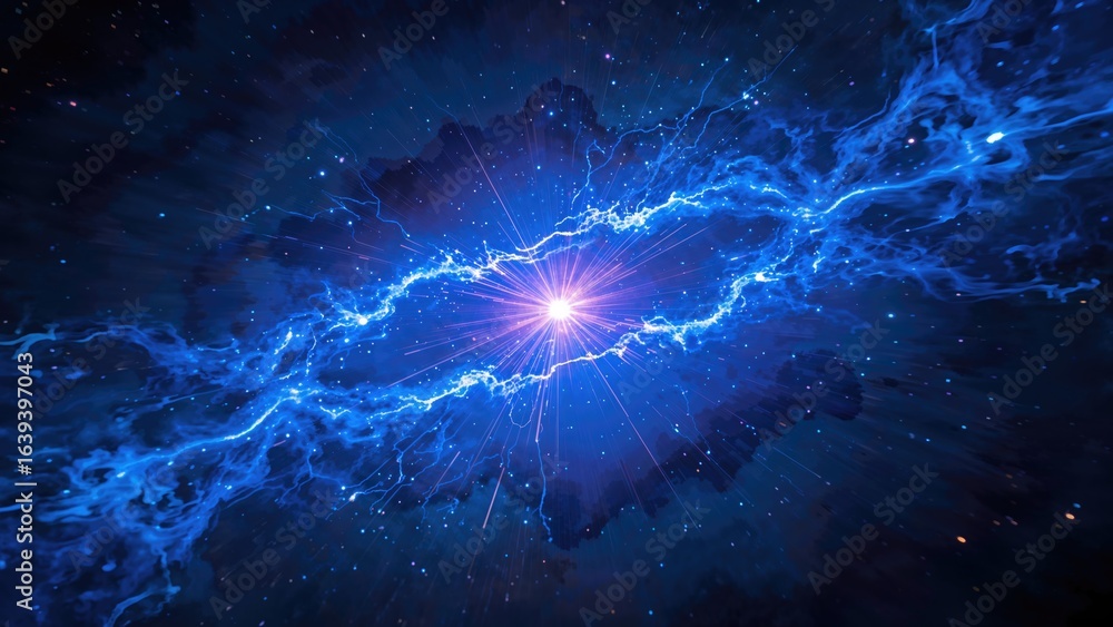 Poster moving in space at the speed of light. abstract background.