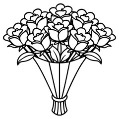 Bouquet of roses, isolated on white background