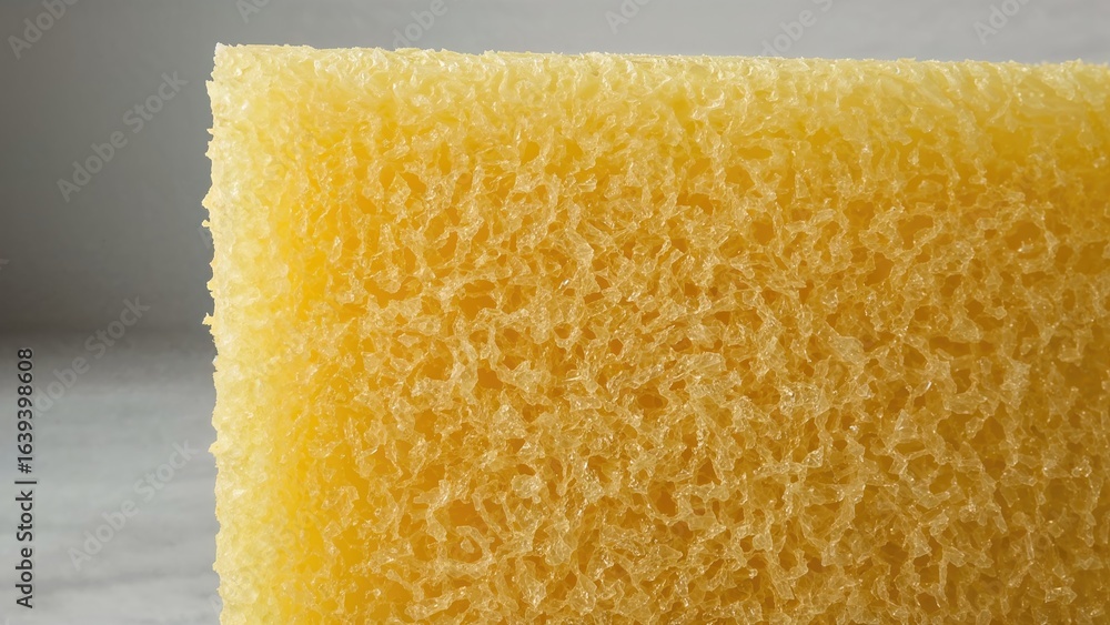 Poster detailed view of the smooth part of a scrubbing sponge