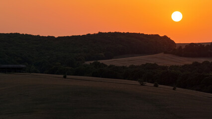 Vallons orange et soleil