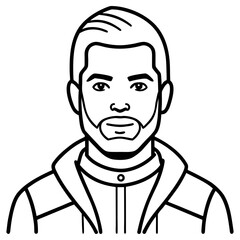 Man with beard and hoodie illustration isolated on white background