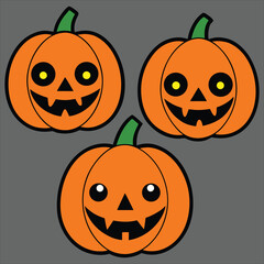 orange pumpkins cute watercolor illustration - ideal for autumn greeting cards, feminine seasonal decor, or cozy fall-themed designs. Watercolor Halloween Collection Pumpkins. orange pumpkins vector.