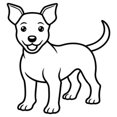 Happy puppy dog standing, isolated on white background