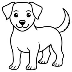 Cute puppy dog standing, isolated on white background