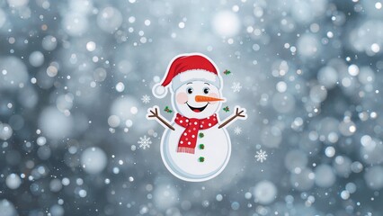 Window decorated with a snowman decal