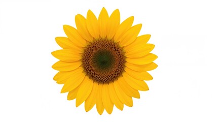Fototapeta premium Radiant sunflower petals featured on a blank white field