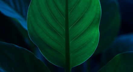 Macro close-up of green leaf texture