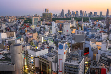Tokyo, Japan cityscape over the Shibuya District