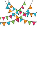 Obraz premium Colorful triangle flags decoration for celebrations and parties