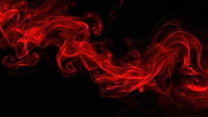 Crimson smoke swirling on a pitch-black canvas
