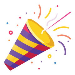 Party Popper and Celebration Confetti Graphic