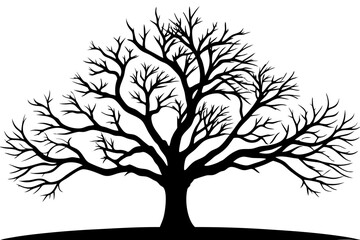 Obraz premium Vector illusion of black tree on white 