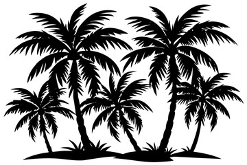 Vector illusion of palm tree silhouette