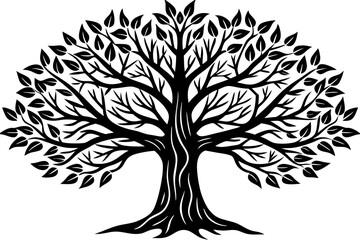 Obraz premium Vector art of silhouette of a tree 