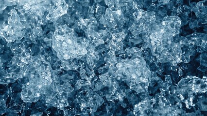 Creative visualization of salt's crystalline form in blue shades