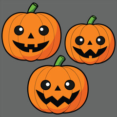 orange pumpkins cute watercolor illustration - ideal for autumn greeting cards, feminine seasonal decor, or cozy fall-themed designs. Watercolor Halloween Collection Pumpkins. orange pumpkins vector.