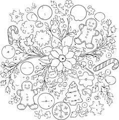 christmas, pattern, flower, vector, floral, design, seamless, vintage, illustration, ornament, decoration, art, wallpaper, nature, decor, texture, element, flowers, mandala, leaf, retro, ornate, lace,