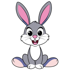 Fototapeta premium A vibrant Easter bunny clutches a decorated egg, ready to hide it in the spring garden