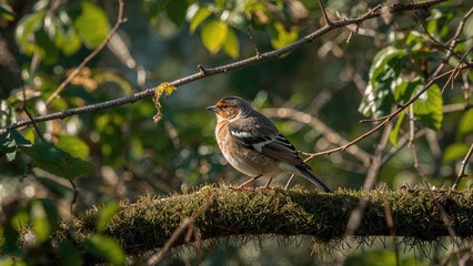 Fototapeta premium Natural setting of the common chaffinch (Fringilla coelebs)