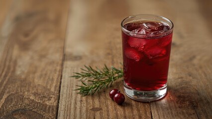 Refreshing cranberry juice served in a glass with a subtle background