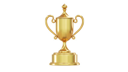 gold trophy cup 3D rendering