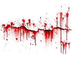 Bloody crack on white surface