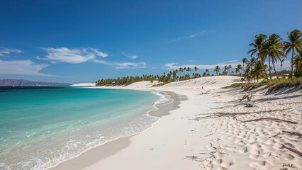 Fototapeta premium Sandy Dunes and Shoreline of a Canary Island