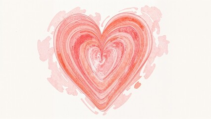Watercolor Heart Featuring Detailed Line Work