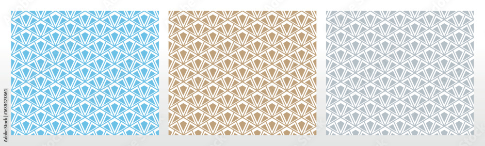 Poster set of abstract geometric patterns. seamless vector backgrounds. colored ornaments graphic modern pa
