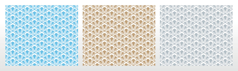 Fototapeta premium Set of abstract geometric patterns. Seamless vector backgrounds. Colored ornaments Graphic modern patterns Simple lattice graphic design