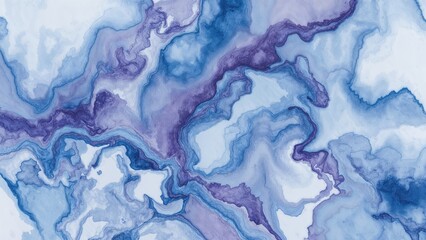 Watercolor art with blue and purple abstract patterns