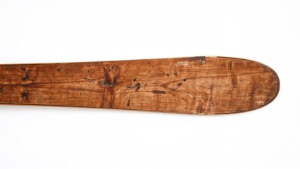 Fototapeta premium Classic wooden ski displayed on a clean white surface