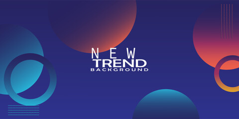 Modern abstract background with colorful gradient circles and geometric shapes on a deep blue backdrop. Perfect for digital design, posters, presentations, and futuristic themes.